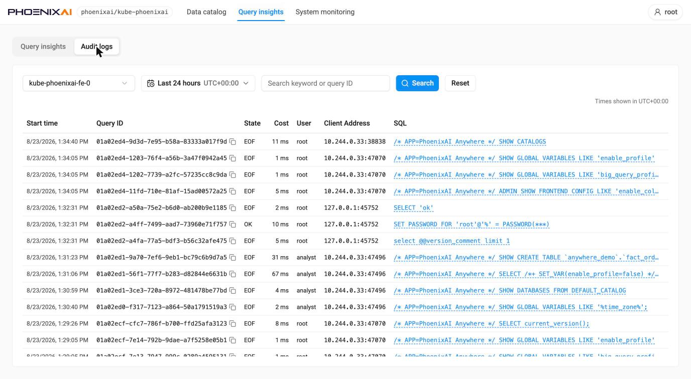 Audit logs