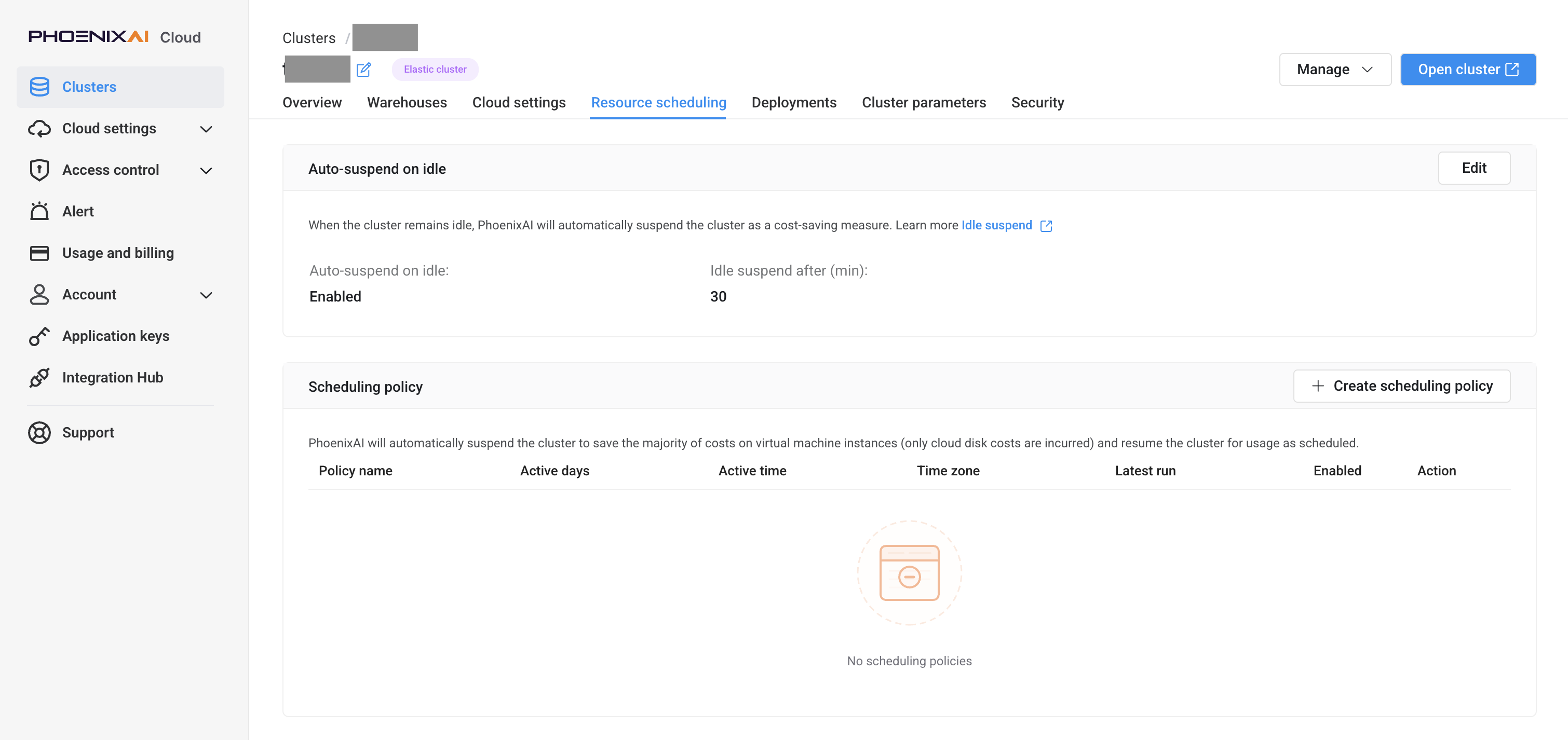 View Clusters - Resource Scheduling