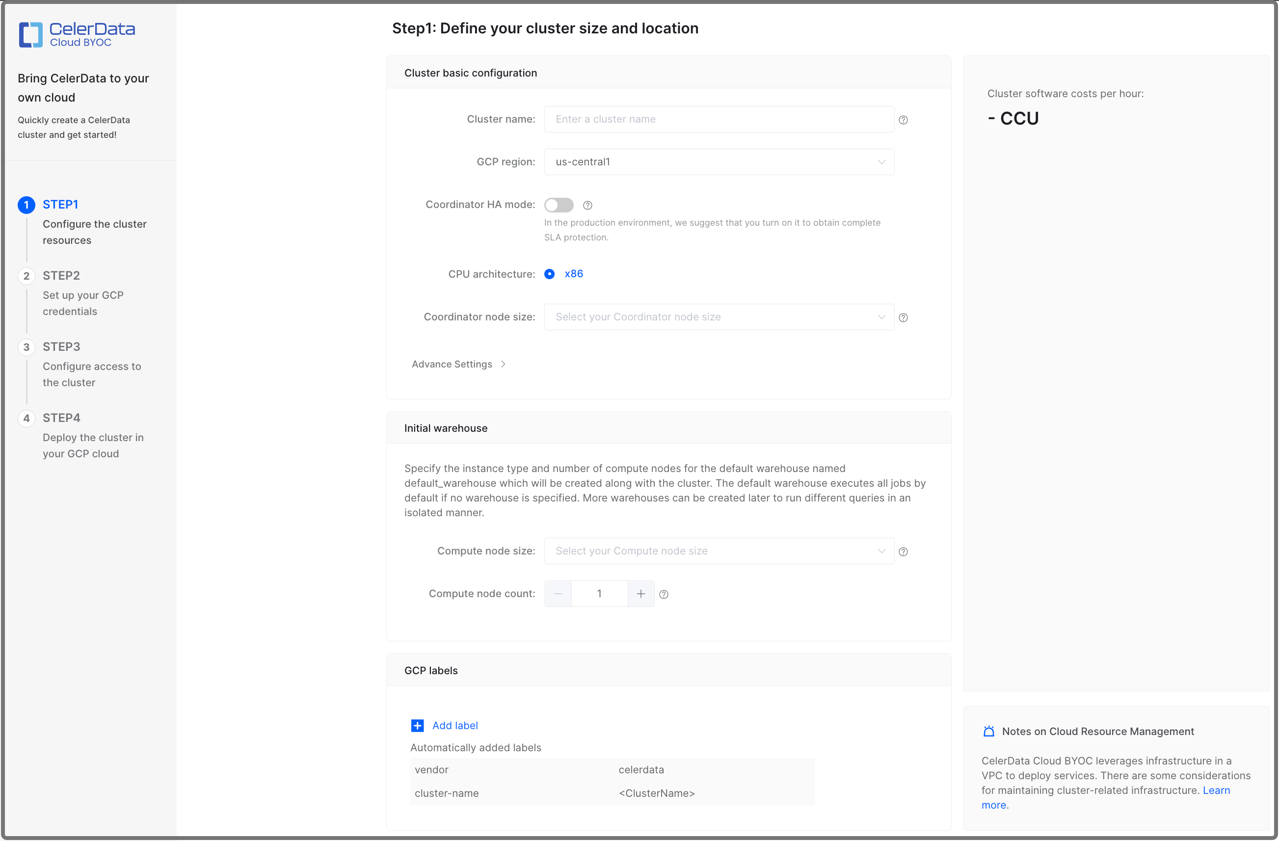 STEP 1: Configure the cluster resources