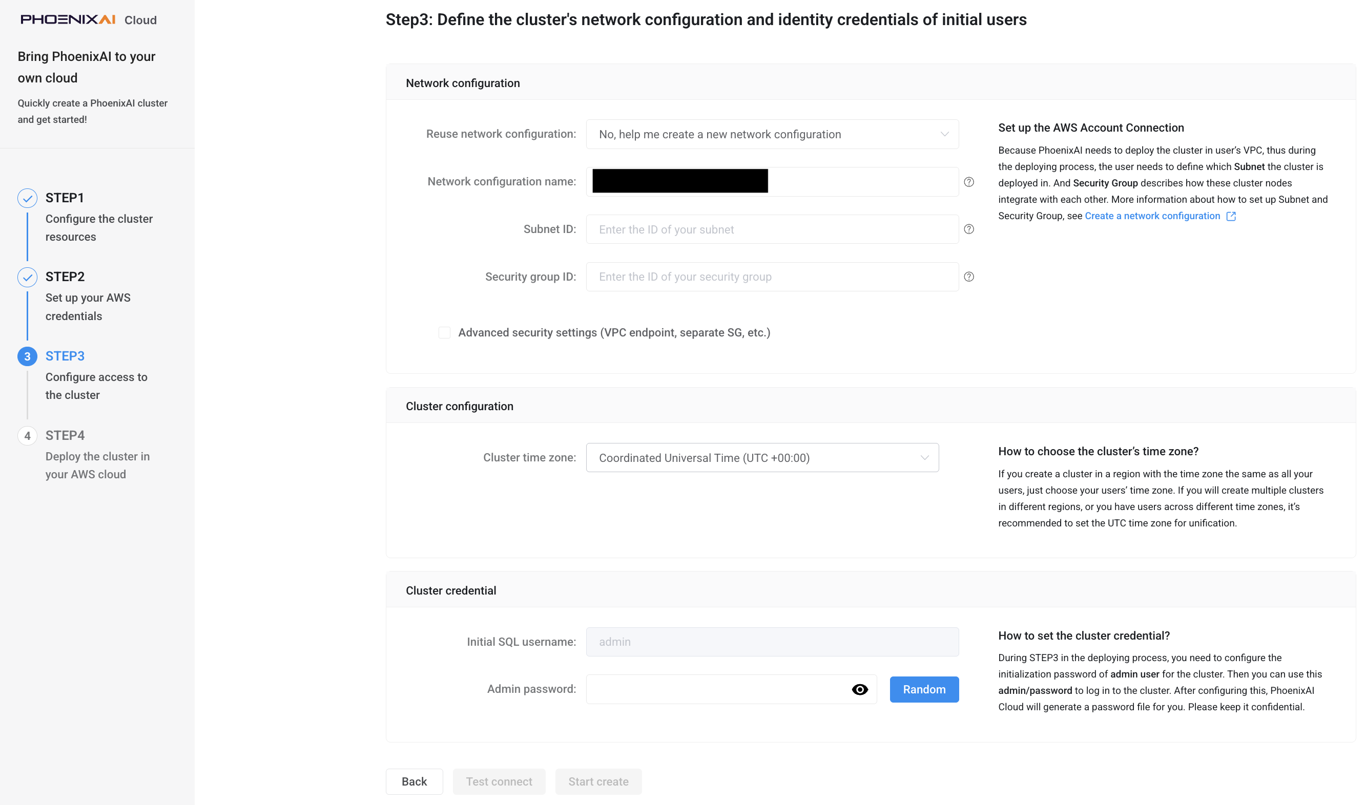 Create Cluster - Step 3