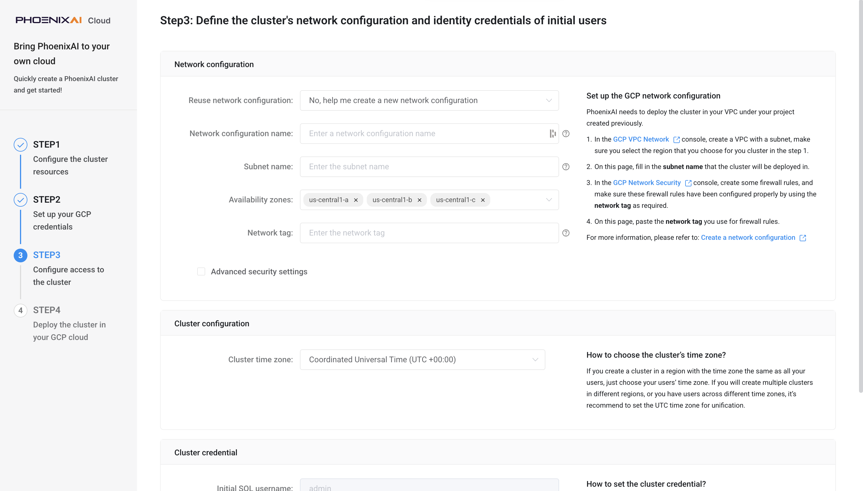 Multi-AZ-GCP Network configuration
