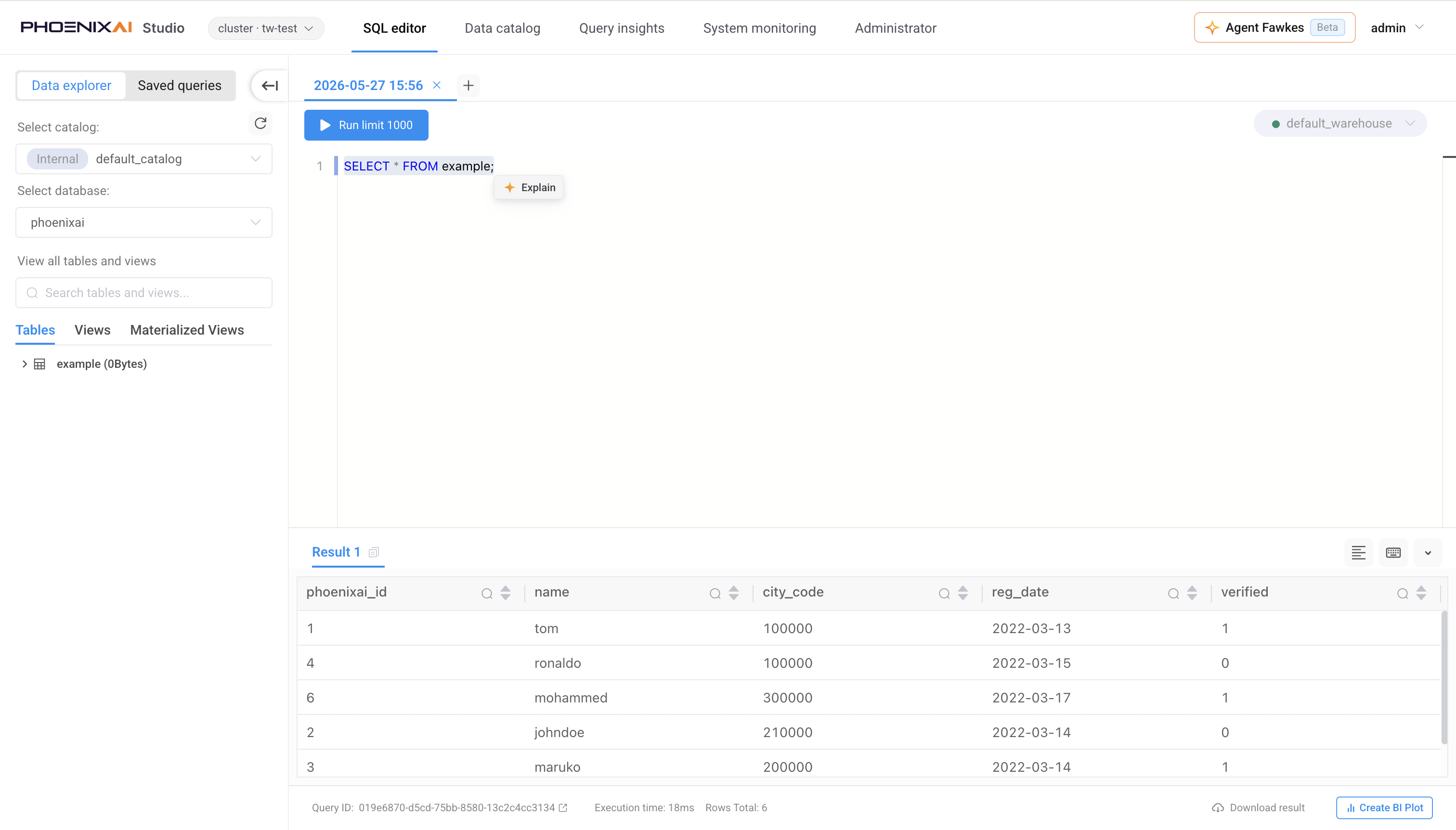 SQL editor