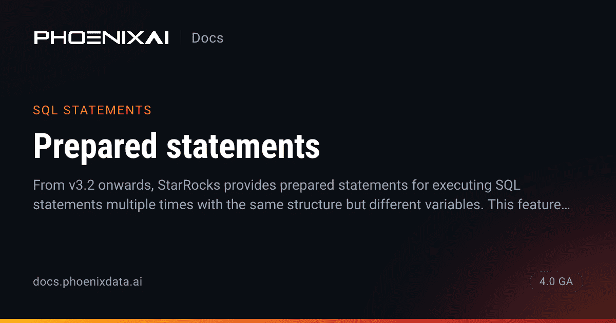 Prepared statements | PhoenixAI Cloud