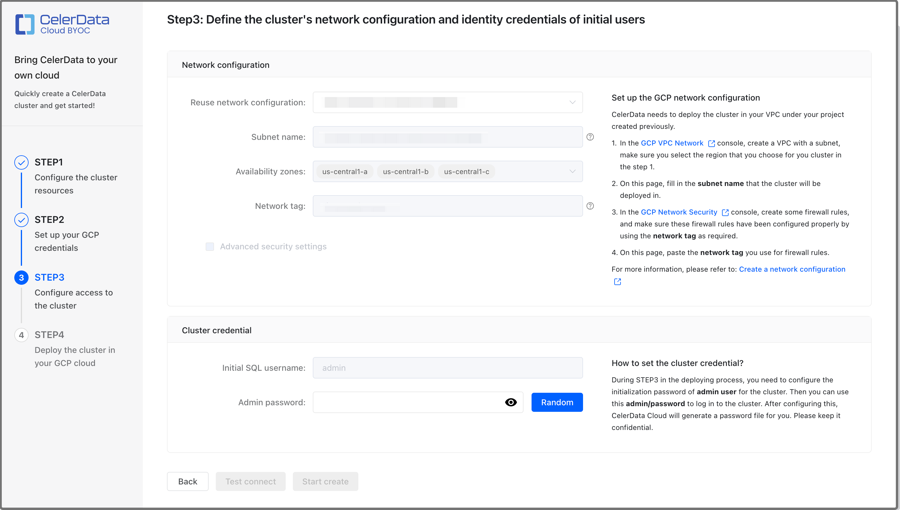 Multi-AZ-GCP Network configuration