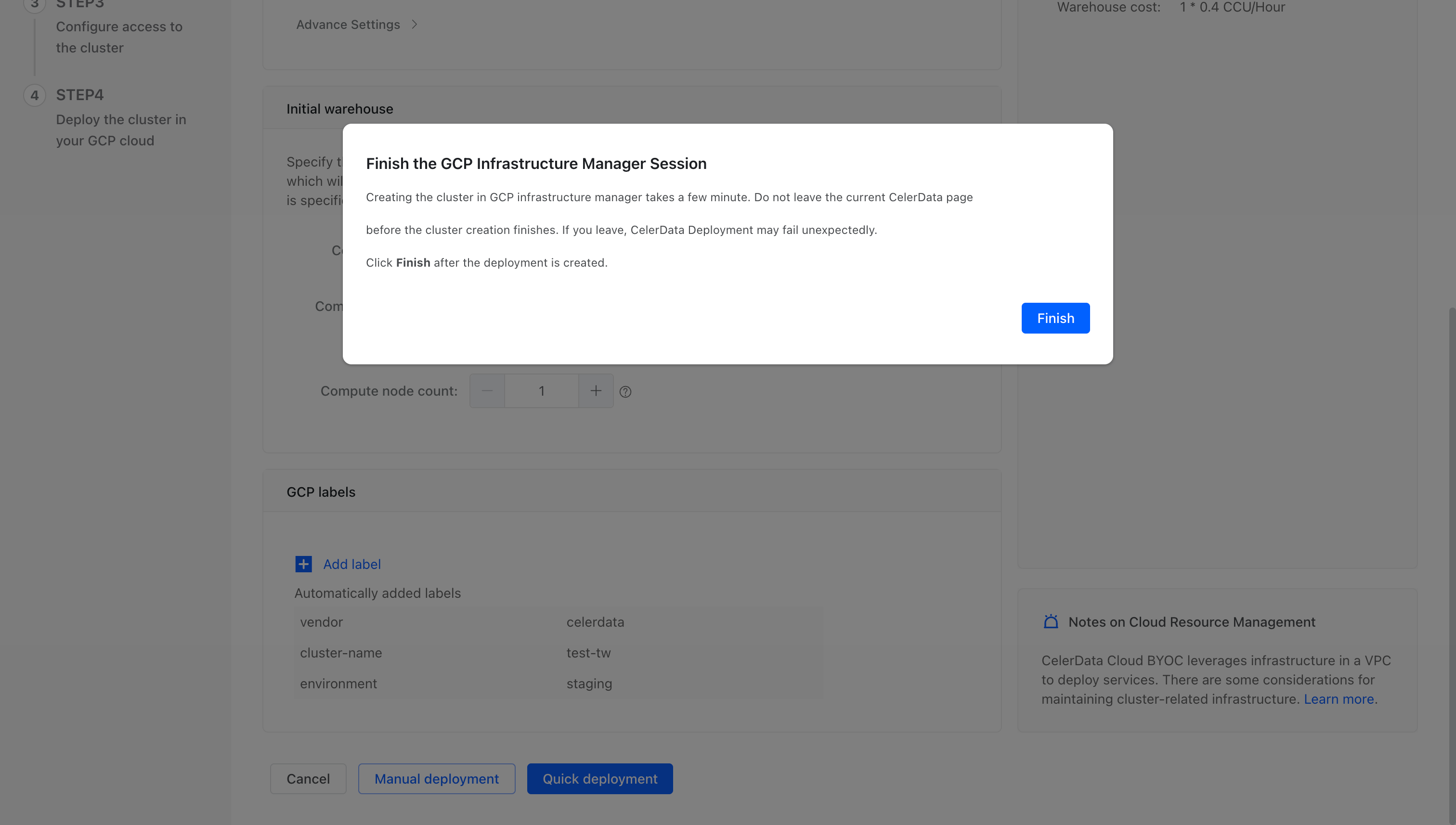 Quick Deployment Message